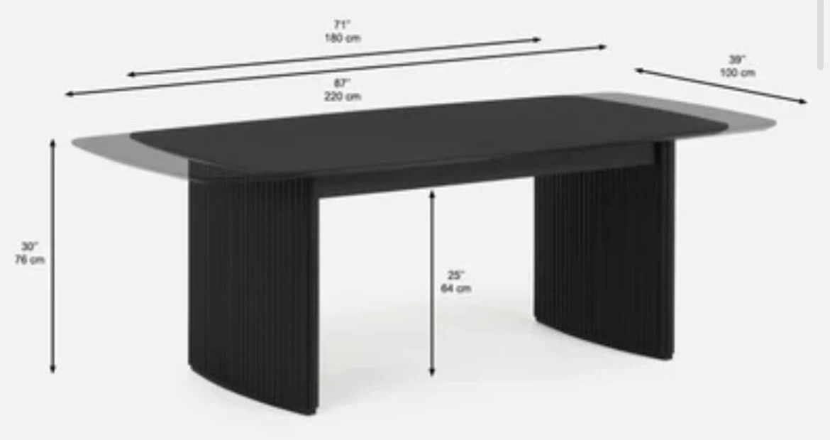 LESTER extendable dining table 180cm to 220cm - Black 1yr old - photo 5