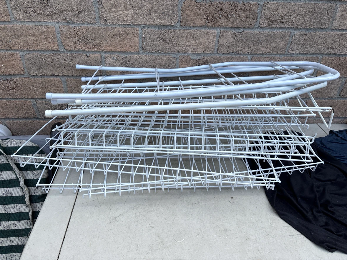 Adjustable White wire shelving unit parts