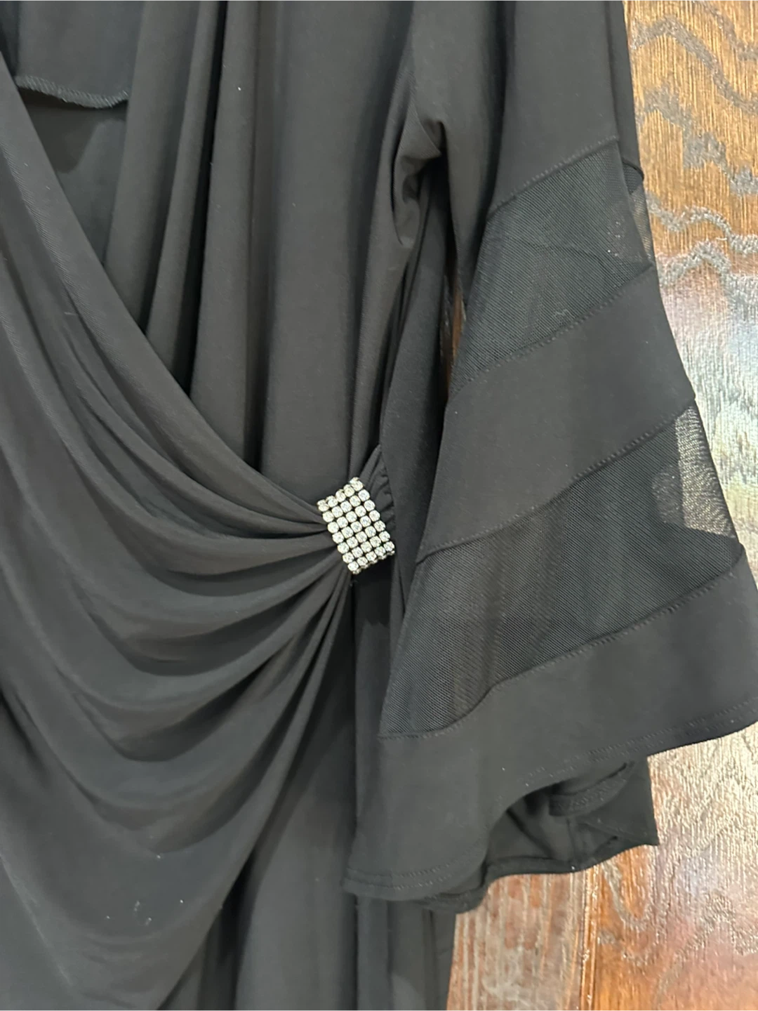 R&M Richards Woman Black Wrap Style Dress Size 16W - photo 2