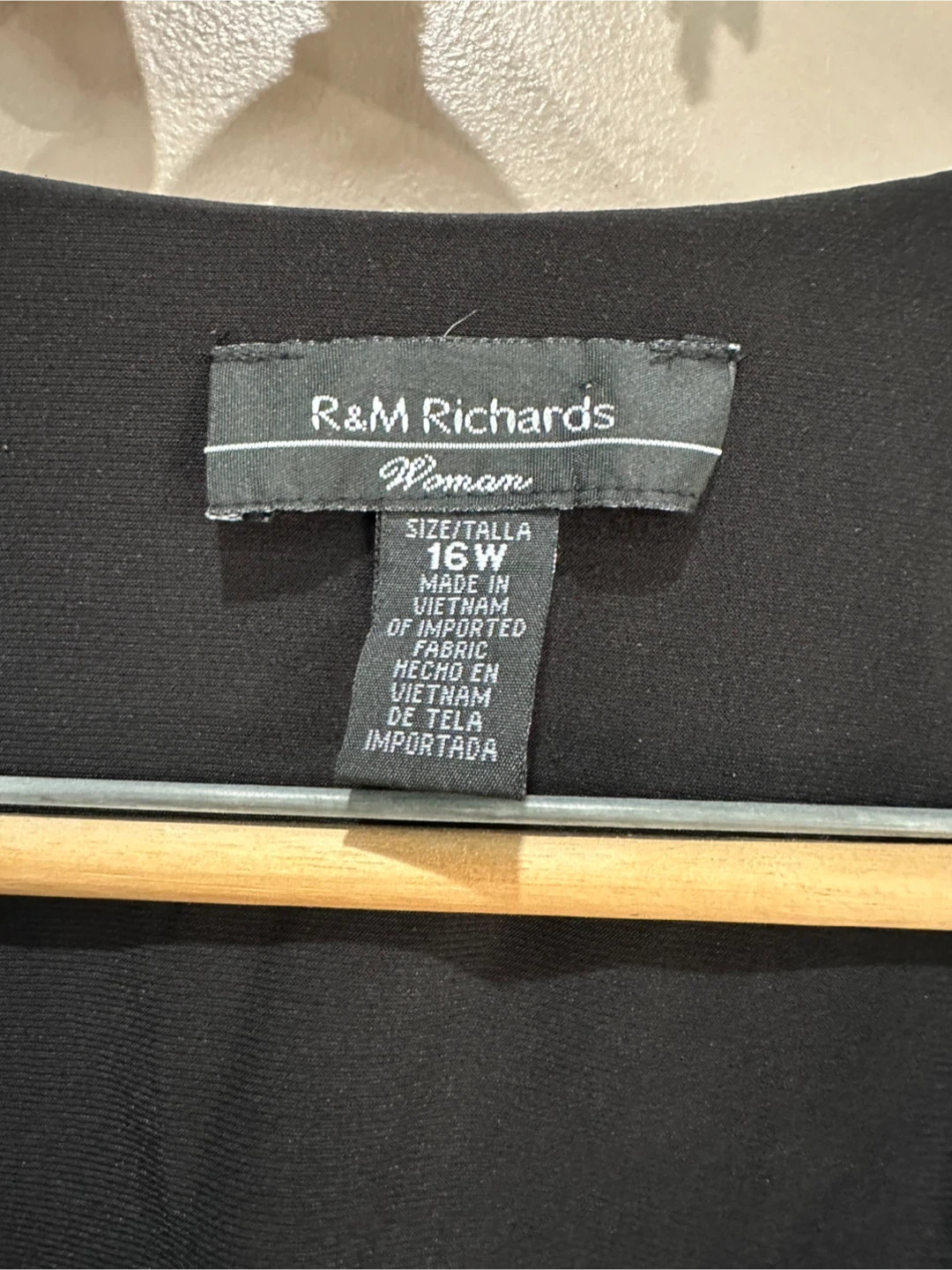 R&M Richards Woman Black Wrap Style Dress Size 16W - photo 3