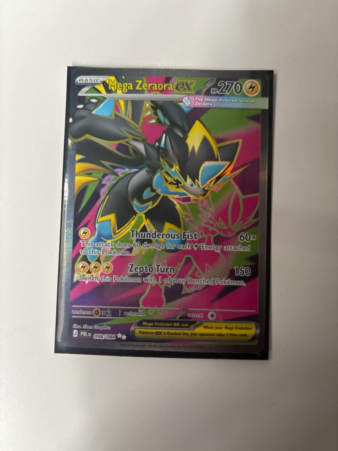 Pokemon Mega Zeraora ex Card 098/084