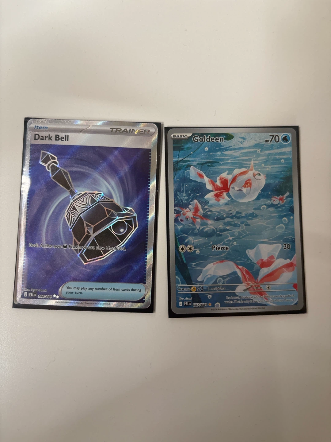 Pokemon Cards Dark Bell and Goldeen