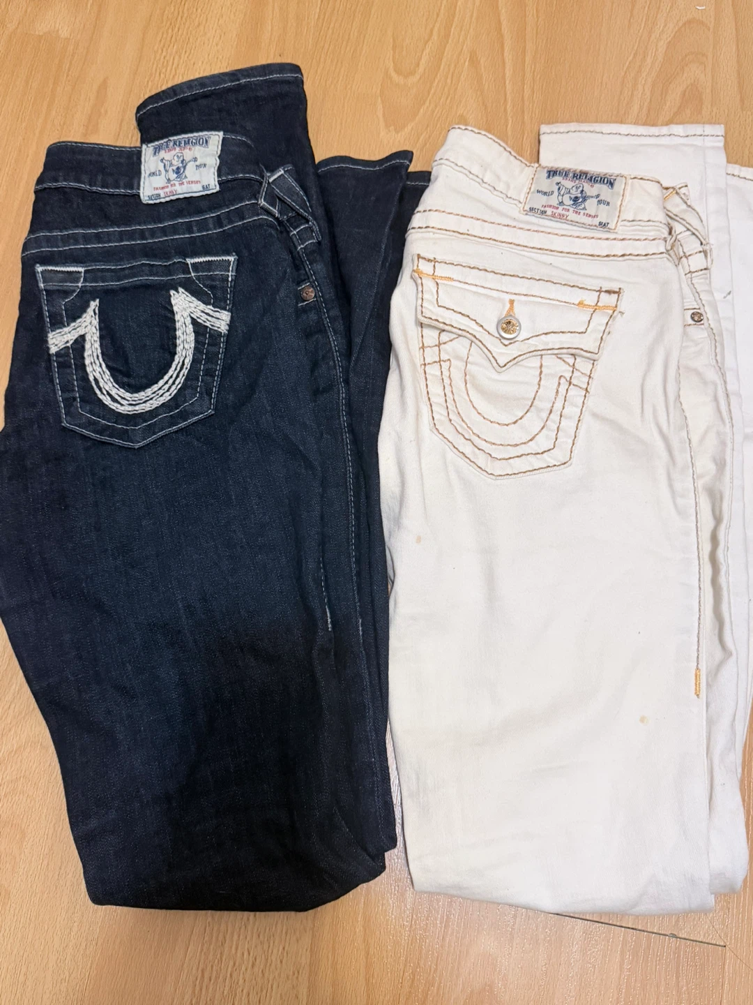 True Religion Skinny Jeans (Dark Wash & White)