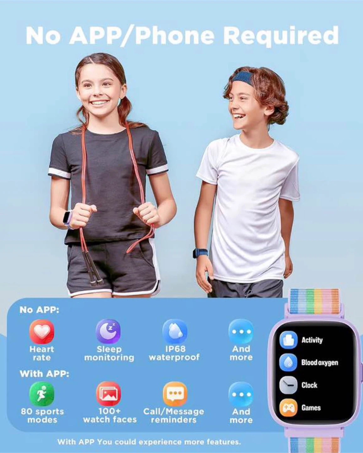 Kids, 1.8" Fitness Tracker Watch with Pedometer - photo 2