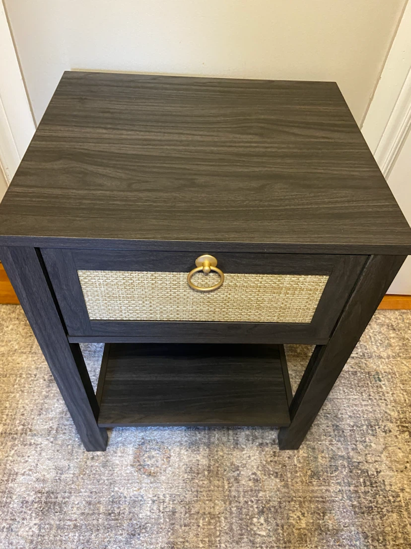 New Boho Rattan / Wood Side Table Nightstand - photo 2