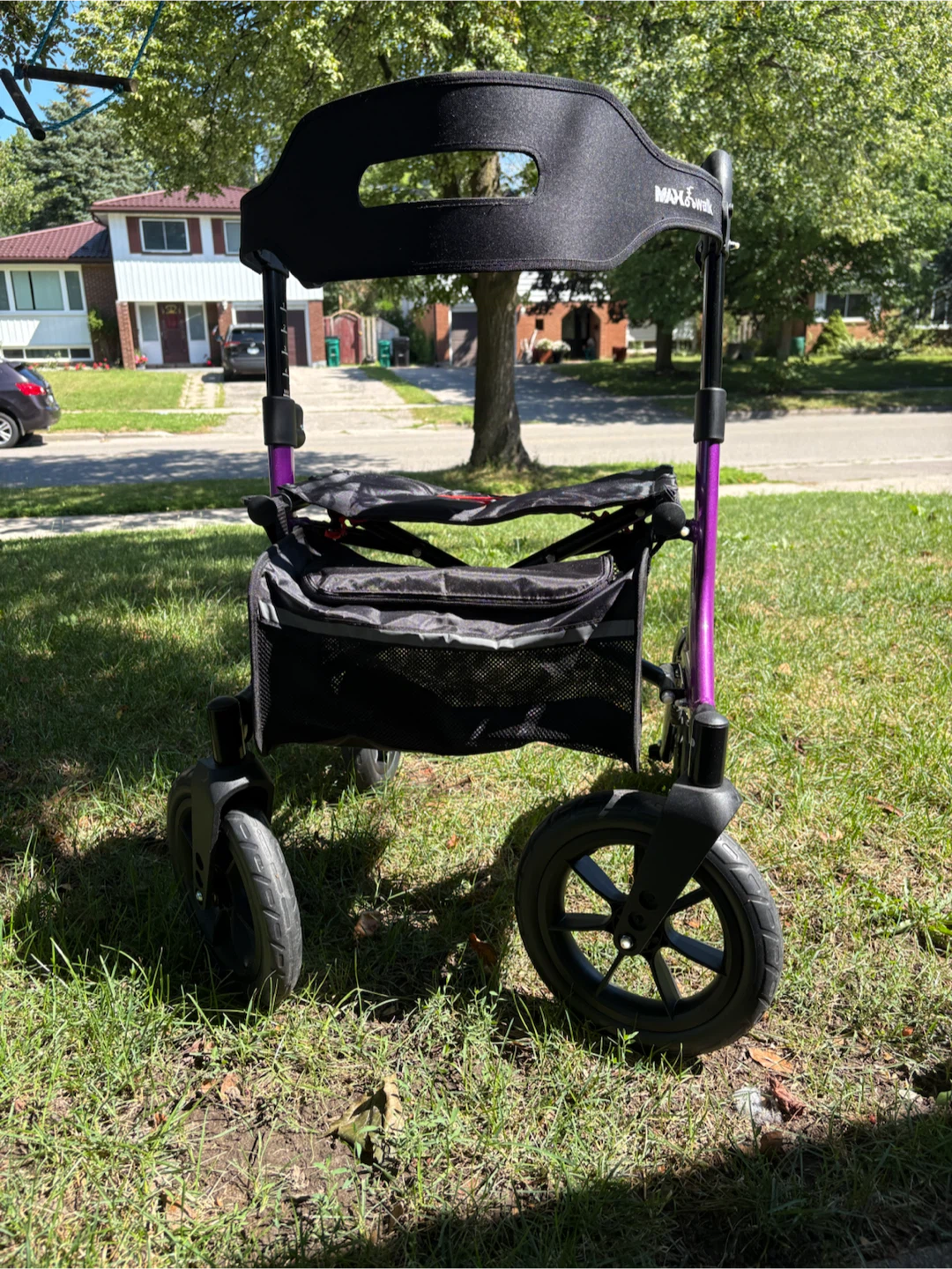 Maxnwalk purple rollator walker with seat