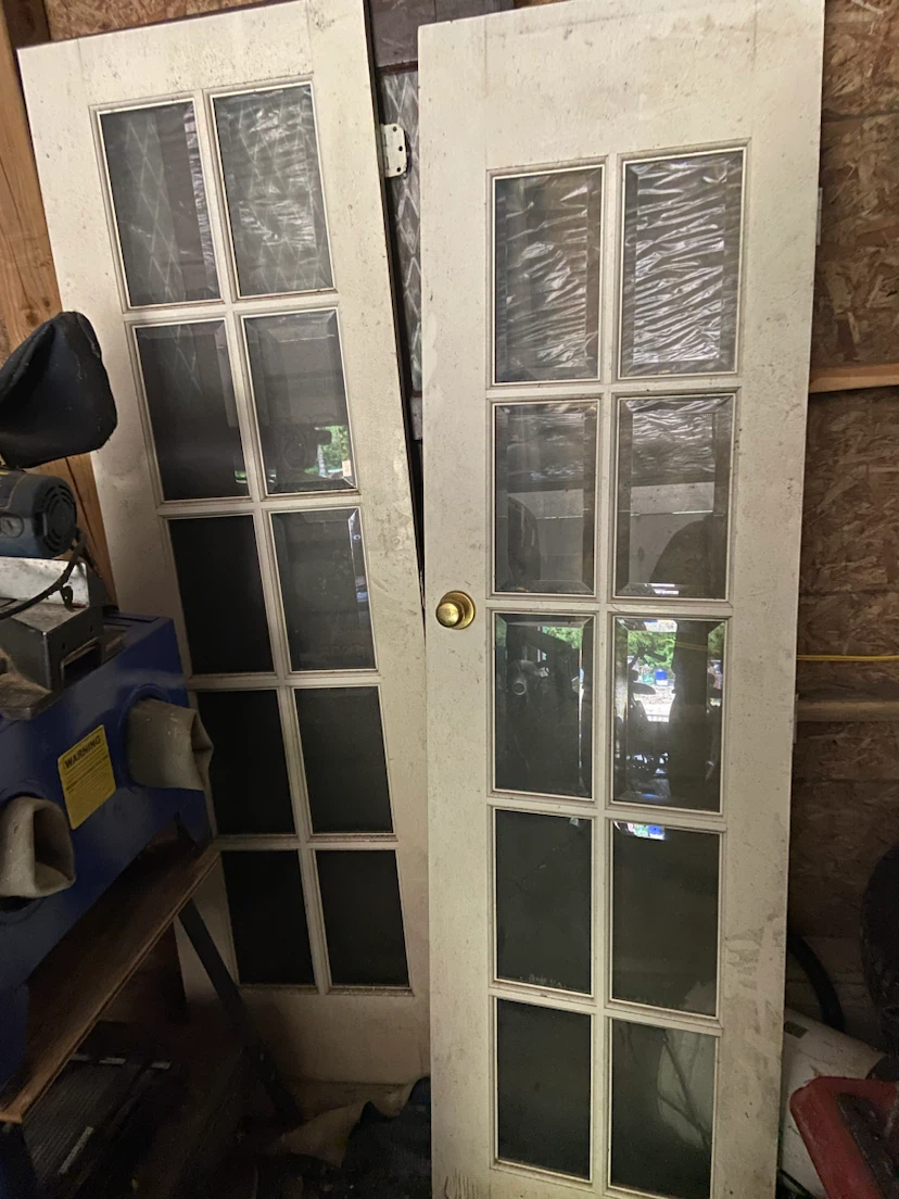 Pair of White 10 Lite French Interior Doors