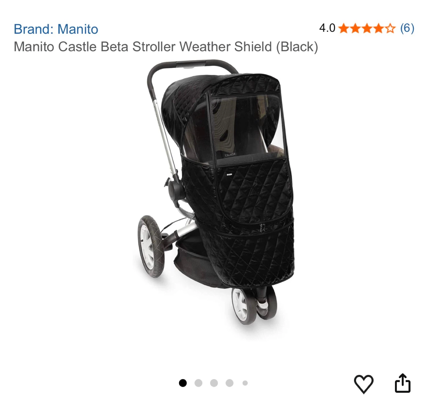 Manito Castle Beta Stroller Weather Shield (Black) - photo 2