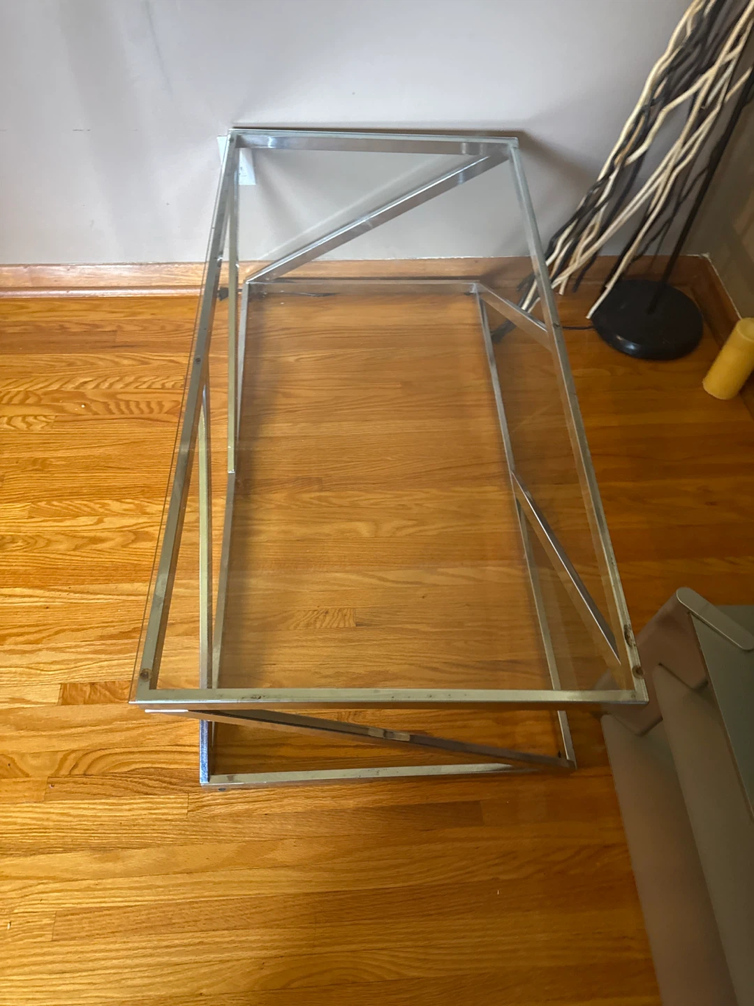 Chrome Coffee Table with Glass Top
