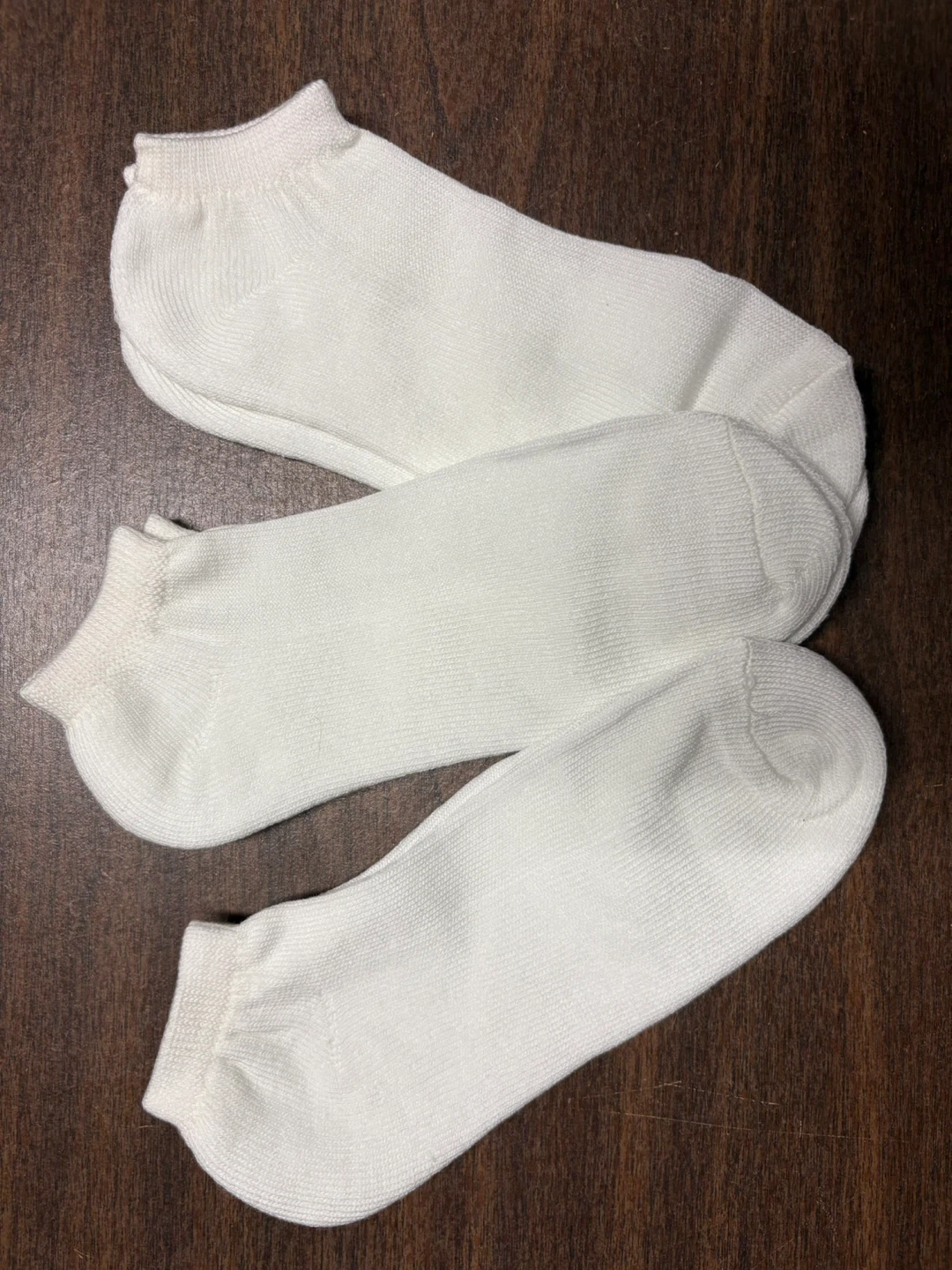 Three pairs of new white ankle socks-unisex