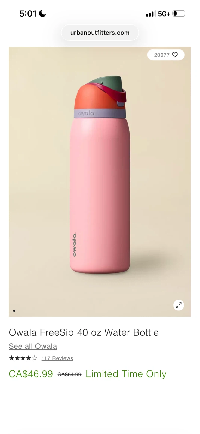 Owala FreeSip 40 oz Water Bottle