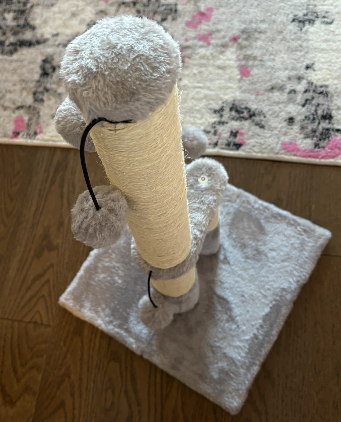 NEW Grey Cat Scratching Post with Pompoms - photo 3