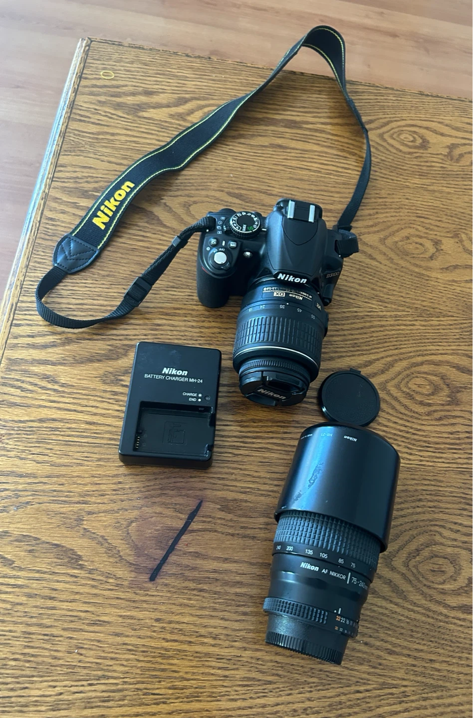 Nikon D3100 DSLR Camera with 75-240mm Lens and Charger