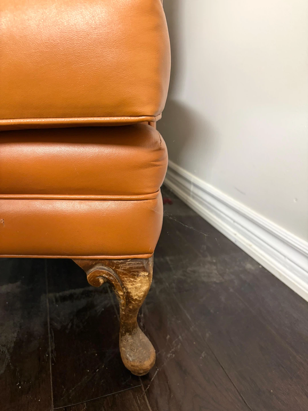 Brown Leather Wingback Armchair - photo 2