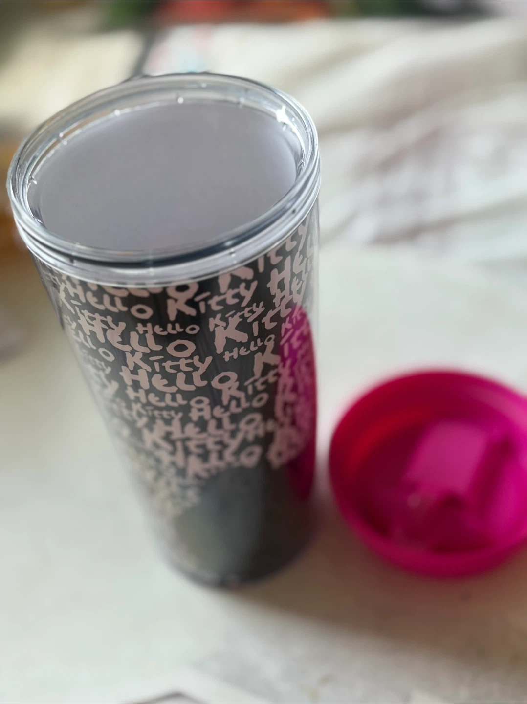 Brand New Hello Kitty Black and Pink Travel Mug - photo 2