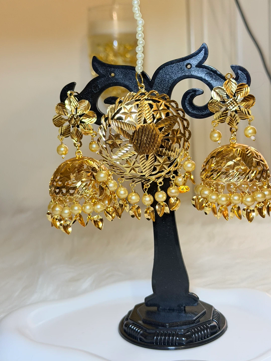 Traditional jhumka and tikka