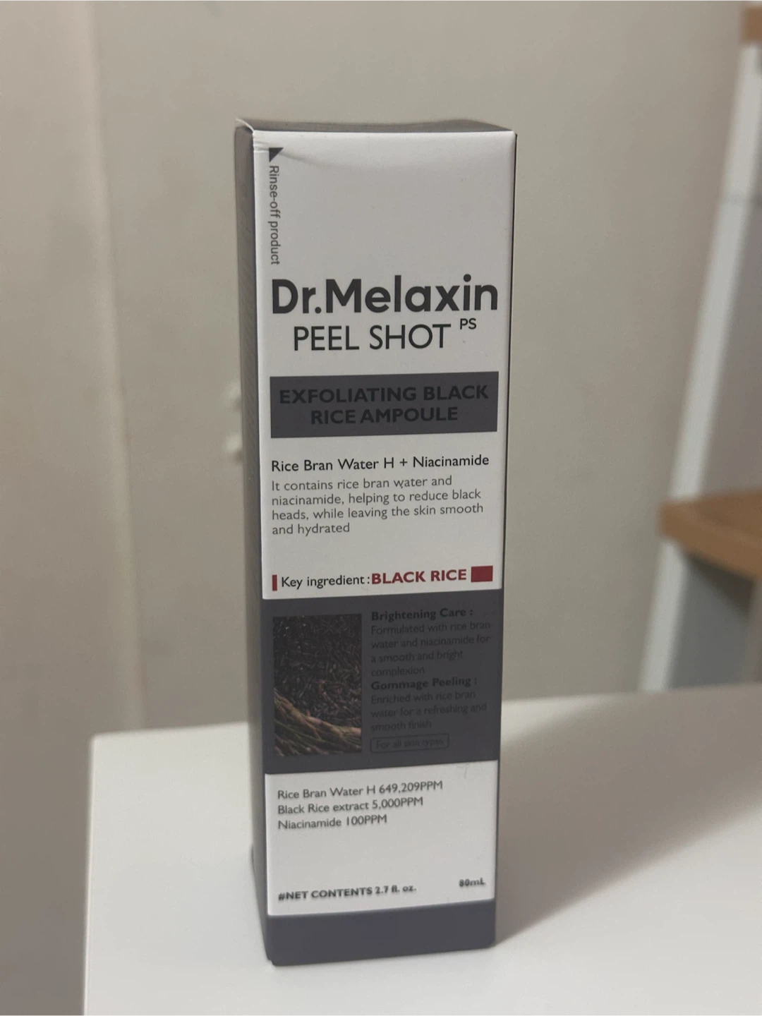 Dr.Melaxin Peel Shot Exfoliating Black Rice Ampoule 80ml