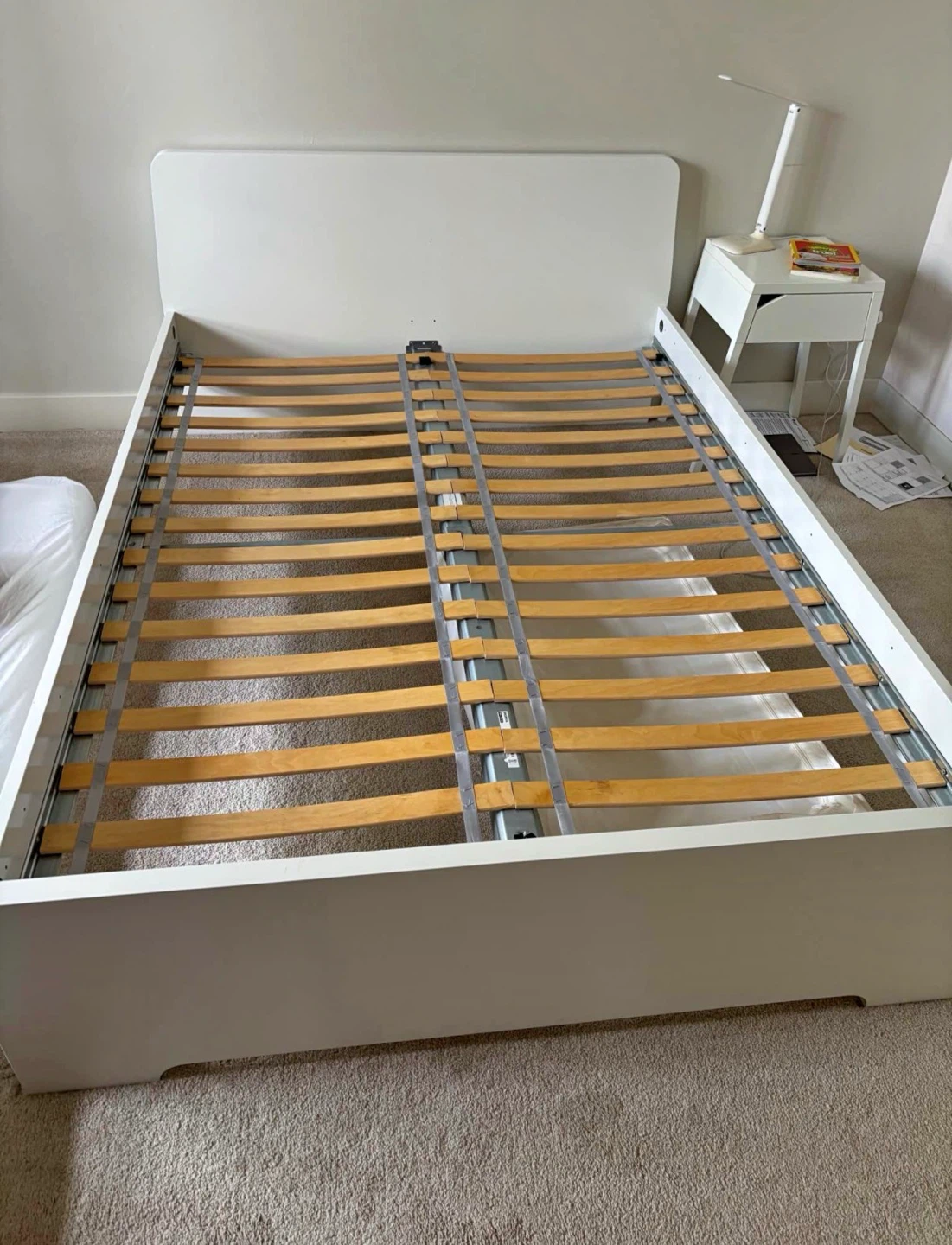 IKEA full size bed frame in white