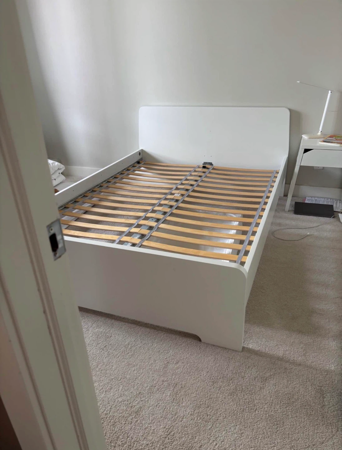 IKEA full size bed frame in white - photo 2