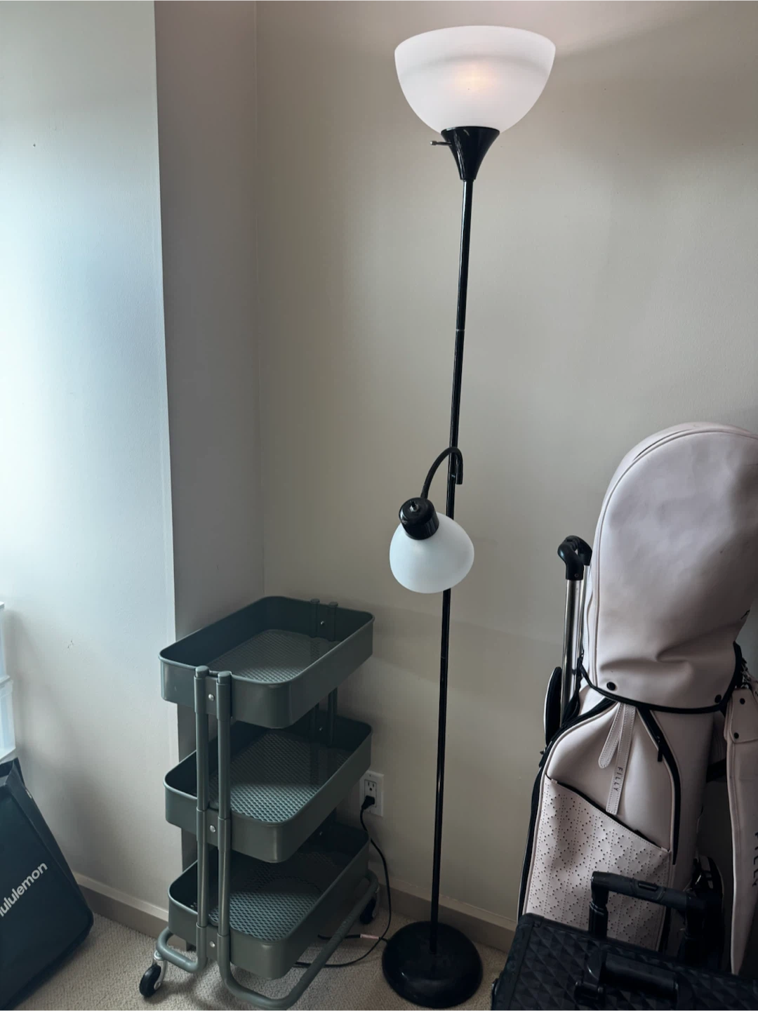 Black Floor Lamp with Reading Light