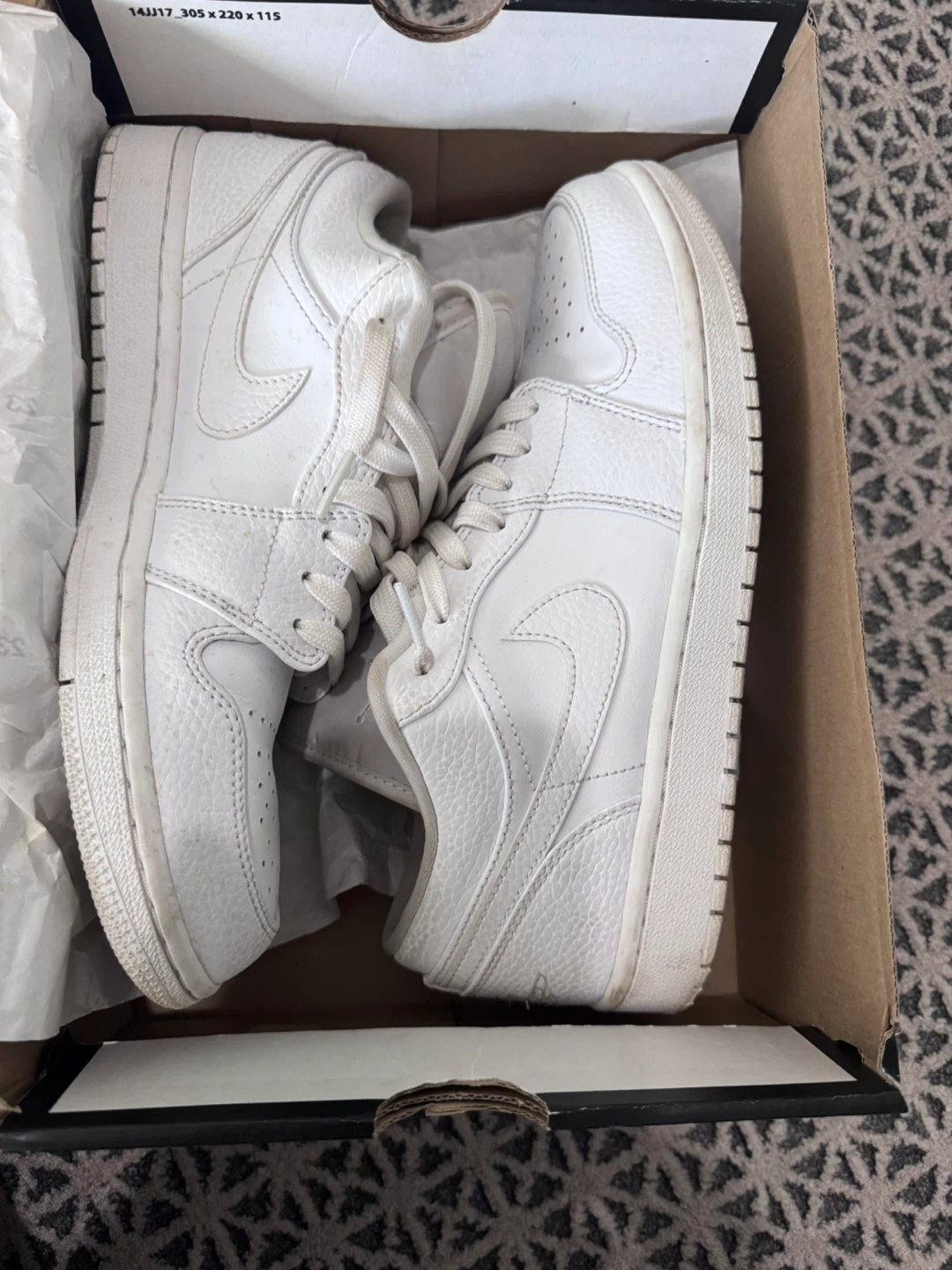 Air Jordan 1 Low White Size 9 - photo 3