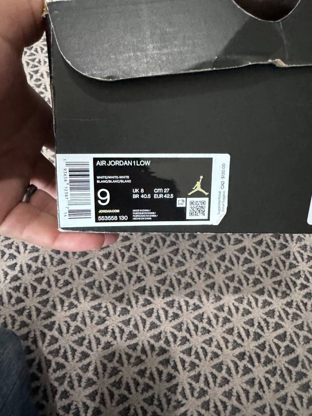 Air Jordan 1 Low White Size 9 - photo 4