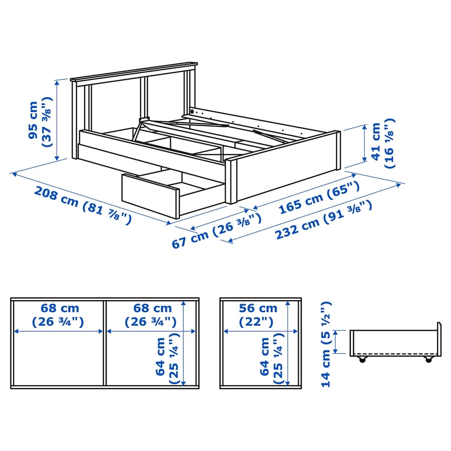 IKEA Bed Frame with Storage - Queen - photo 2