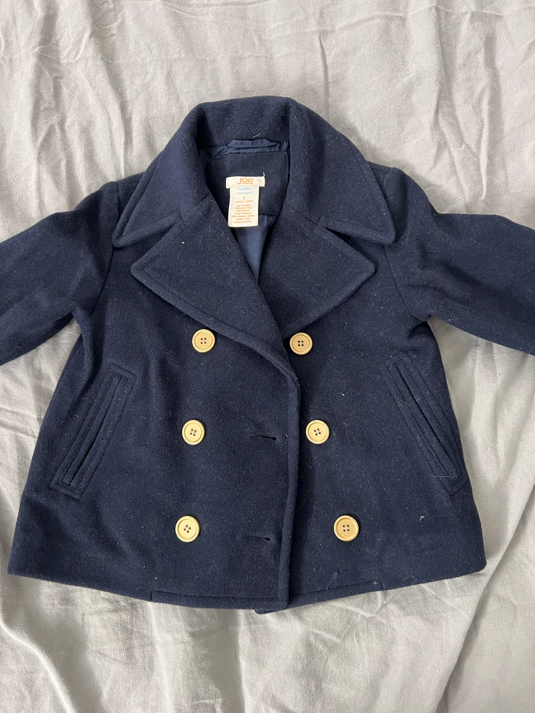 Joe Fresh Navy Double-Breasted Peacoat