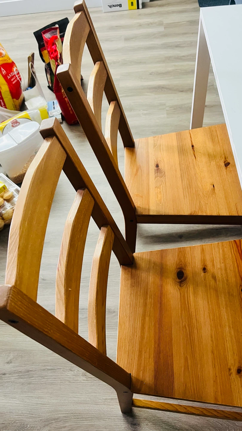 IKEA table along with two wooden chairs - photo 2