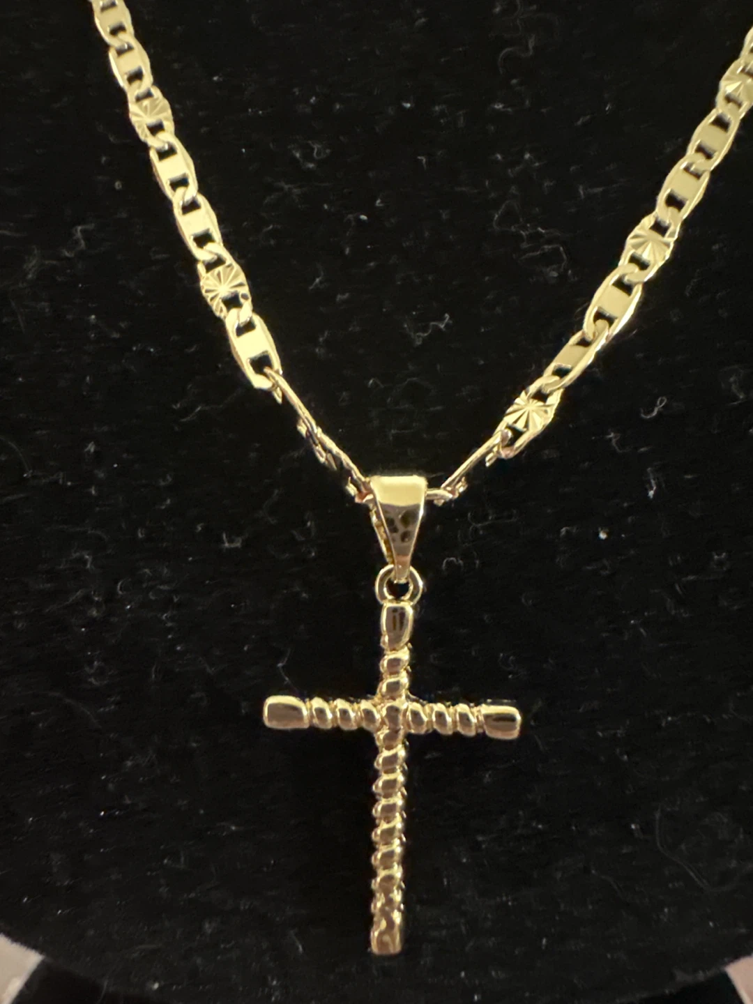 14k Gold tone laminated Cross Pendant Necklace - photo 2