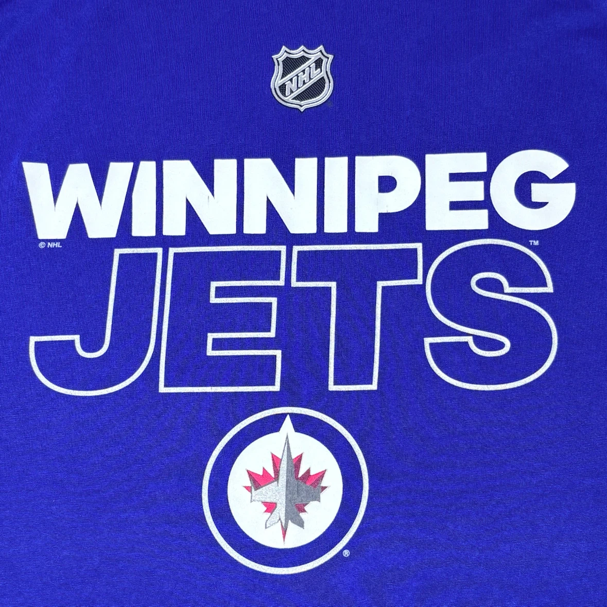 Adidas NHL Winnipeg Jets Hockey Graphic T Shirt Large Blue - photo 4