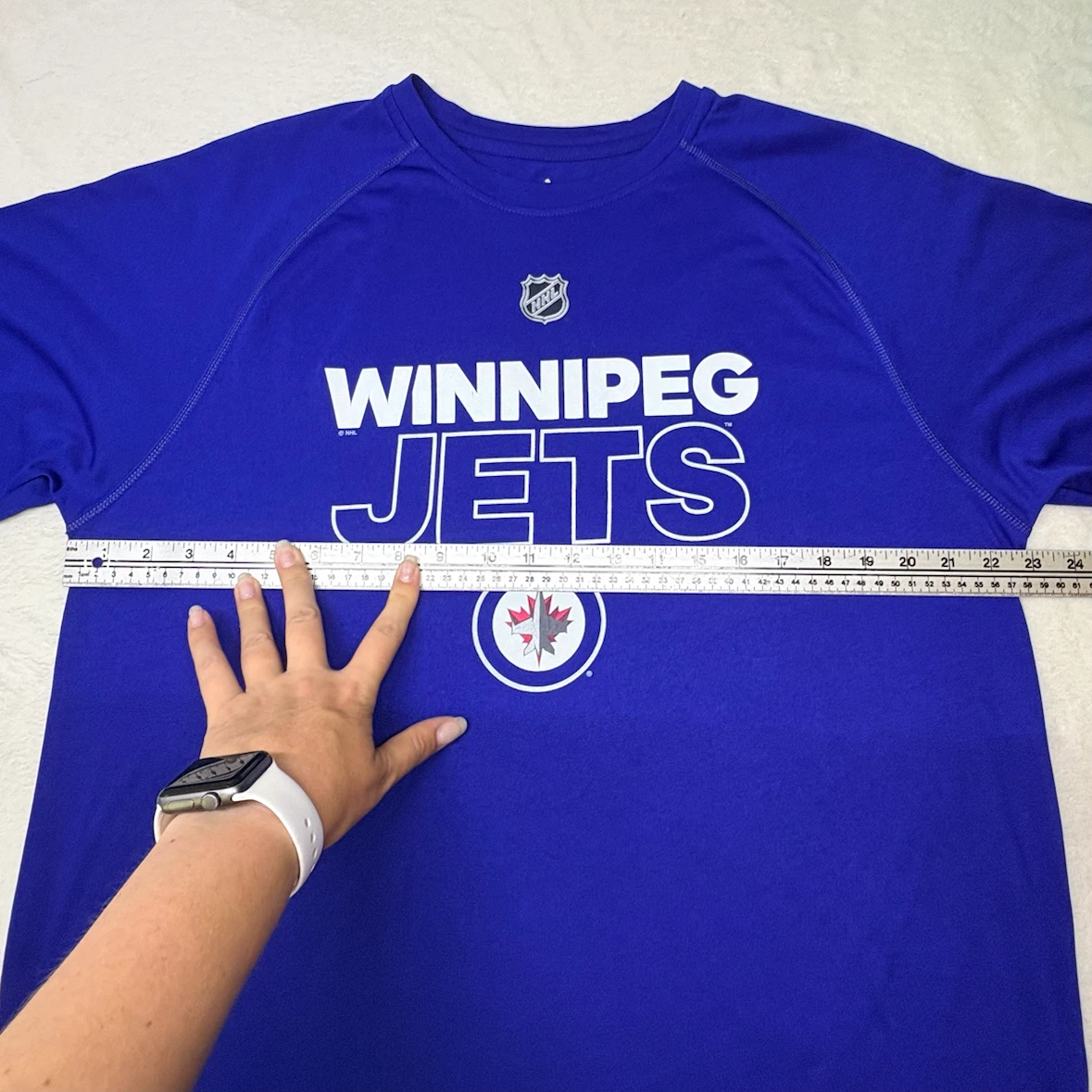 Adidas NHL Winnipeg Jets Hockey Graphic T Shirt Large Blue - photo 5