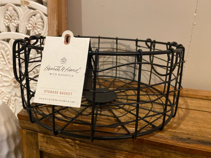 New Hearth and Hand Wire Storage Basket with Handles