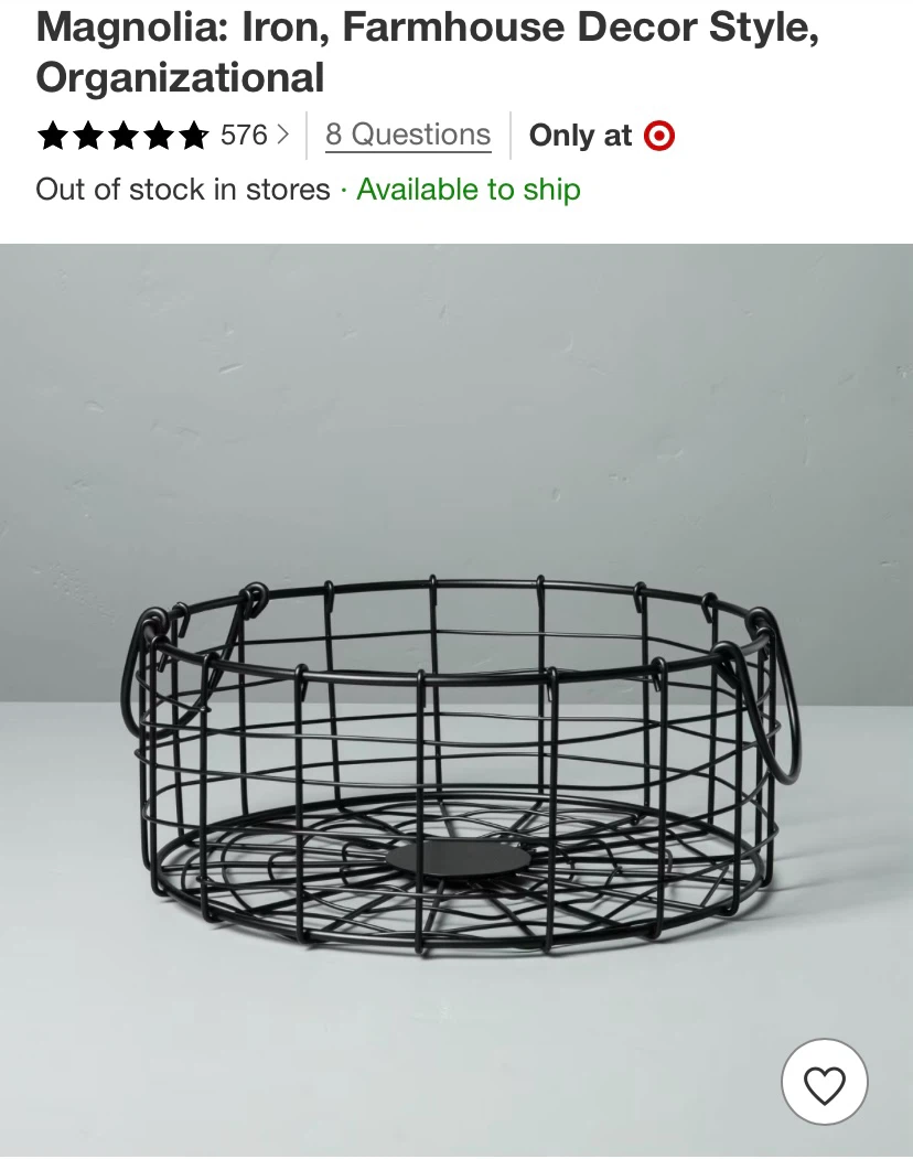 New Hearth and Hand Wire Storage Basket with Handles - photo 3