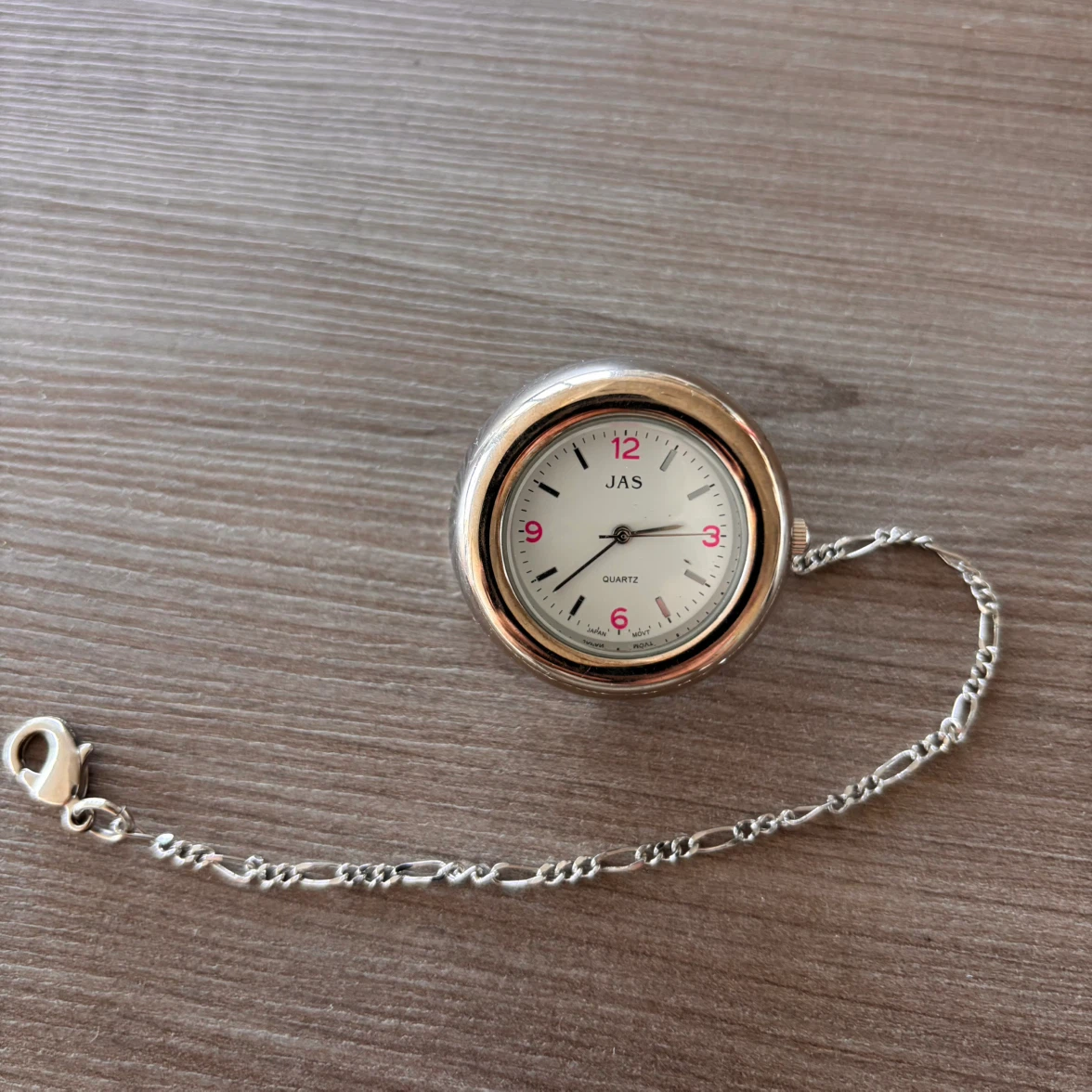 JAS Quartz Pocket Watch with Chain