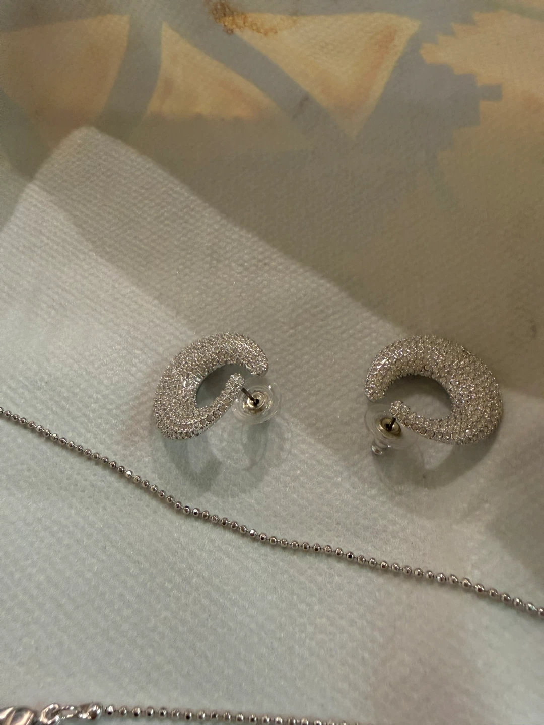 Silver CZ Swarovski Necklace and Earring Set - photo 5