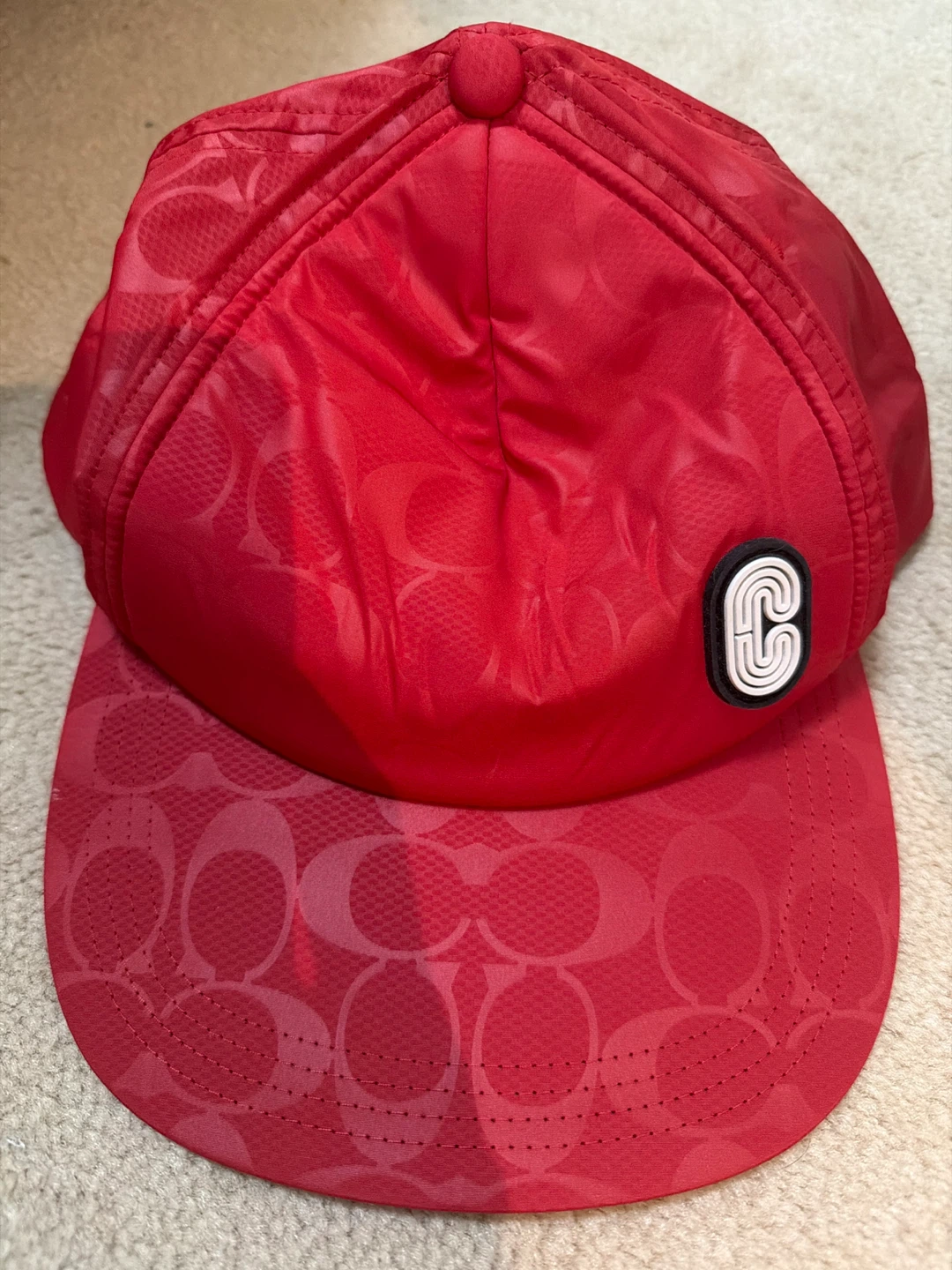 Coach 89723 Signature Nylon Trucker Hat Red