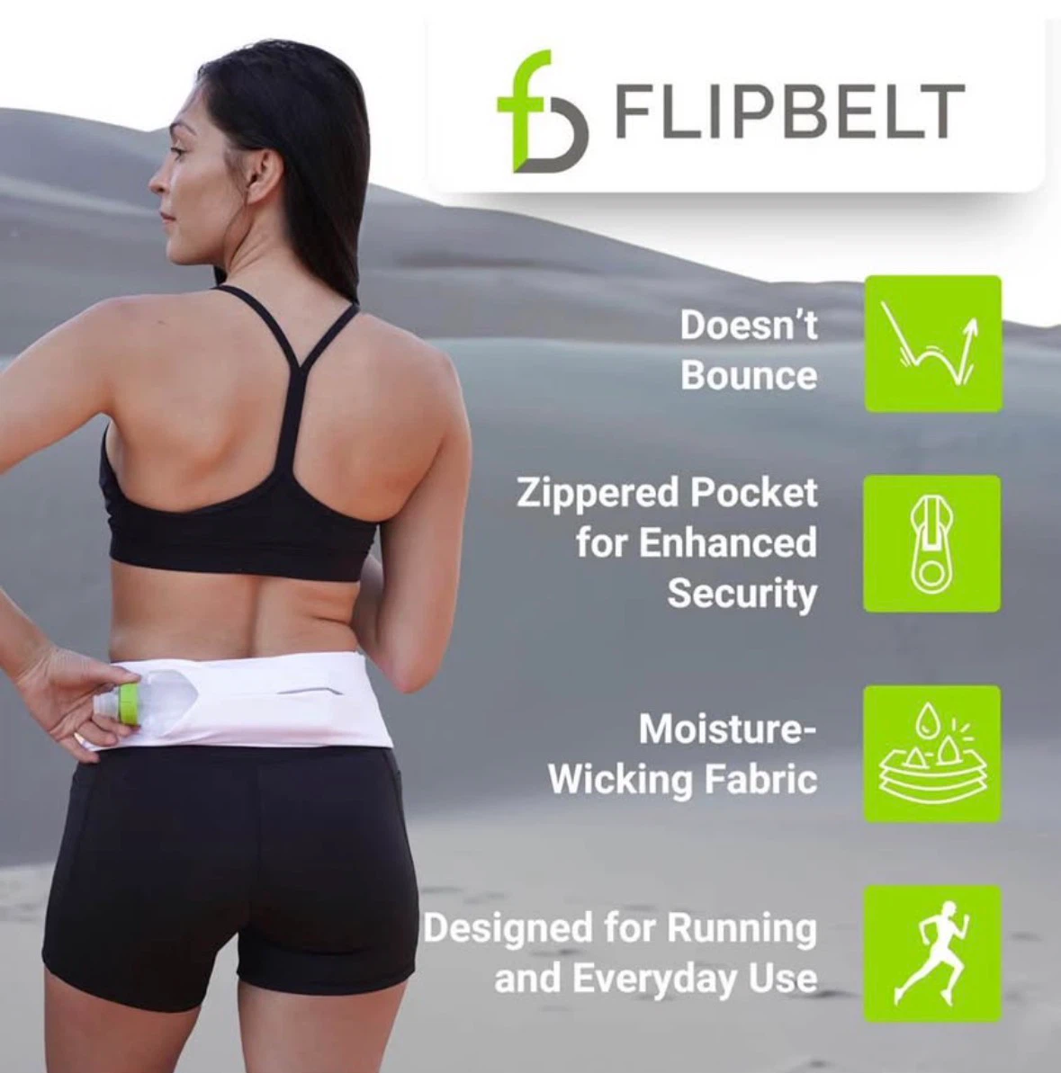 FlipBelt Running & Fitness Workout Belt, Black, Small, Black - photo 3