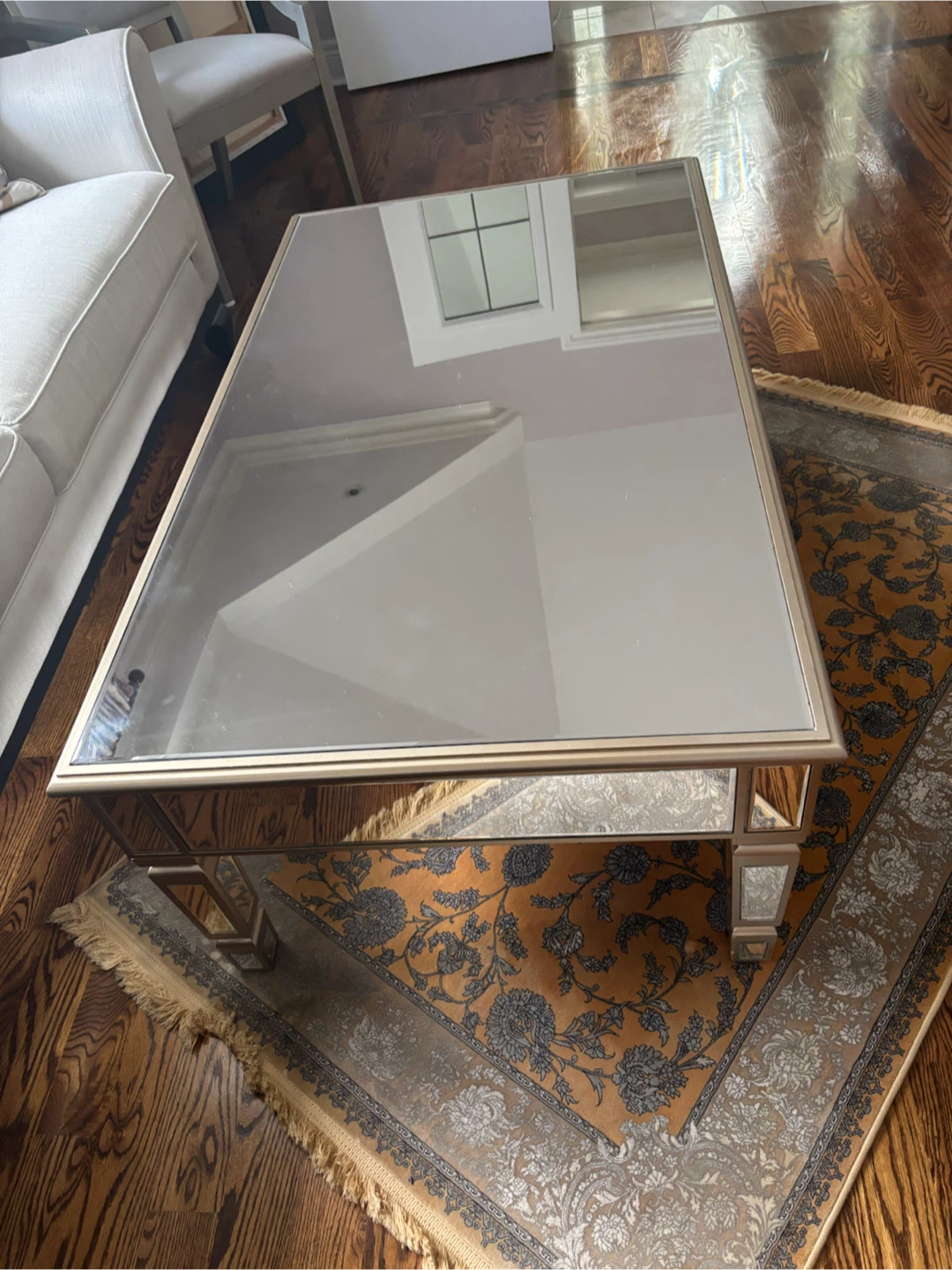 Mirrored champagne coffee table
