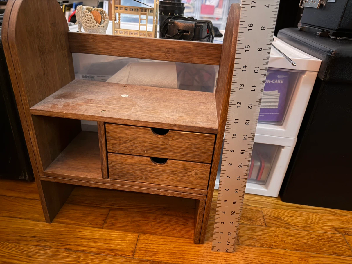 Small wooden desk organizer with drawers - photo 2