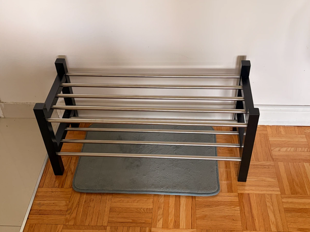 Modern Wooden & Metal Shoe Rack Organizer (Moving Sale!)