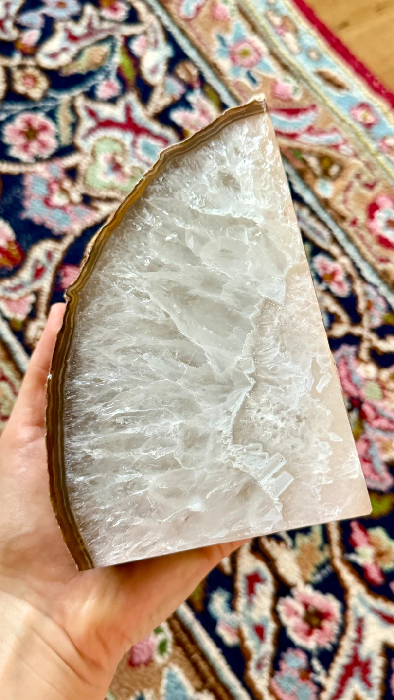 Large Brazilian Agate Geode Bookend