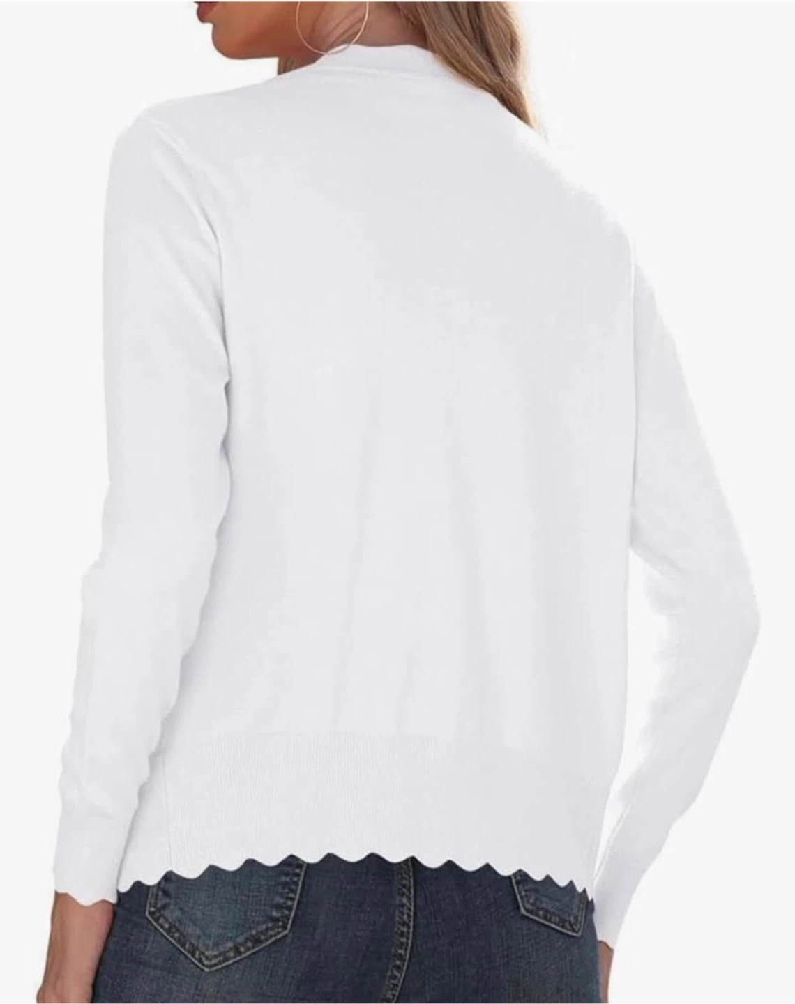 Large-Women's V-Neck Cardigan Sweater - photo 4