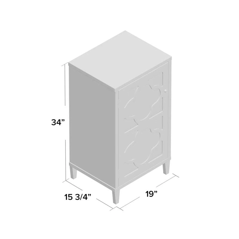 White Accent Cabinet with Mirrored Door - photo 3