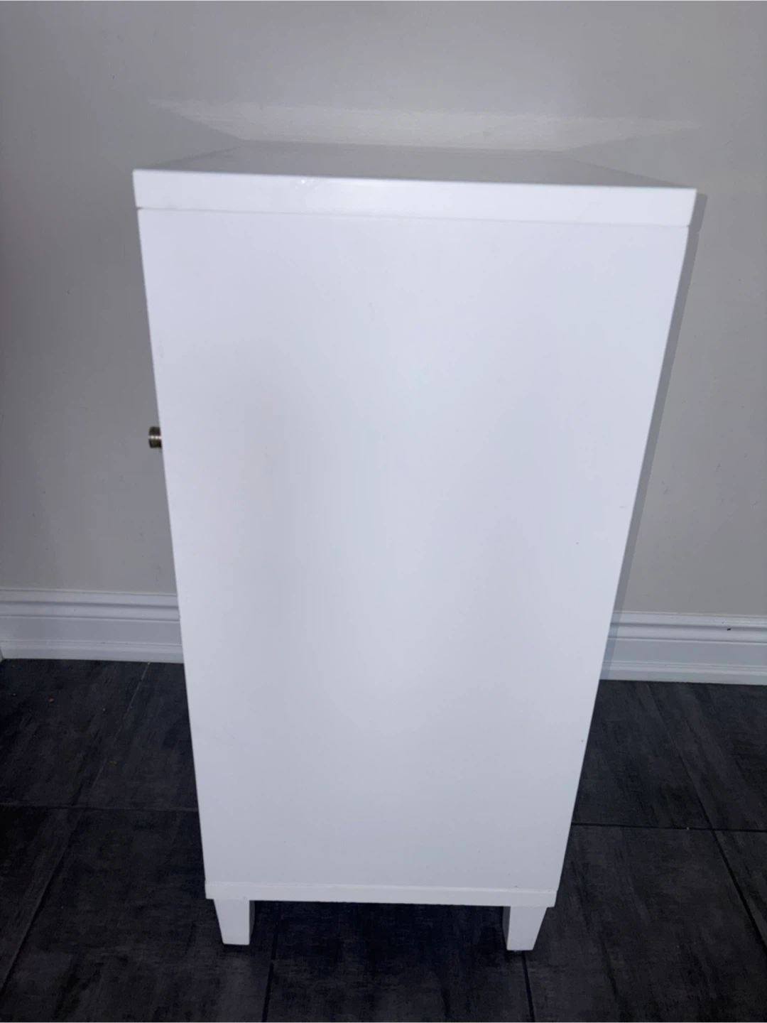 White Accent Cabinet with Mirrored Door - photo 4