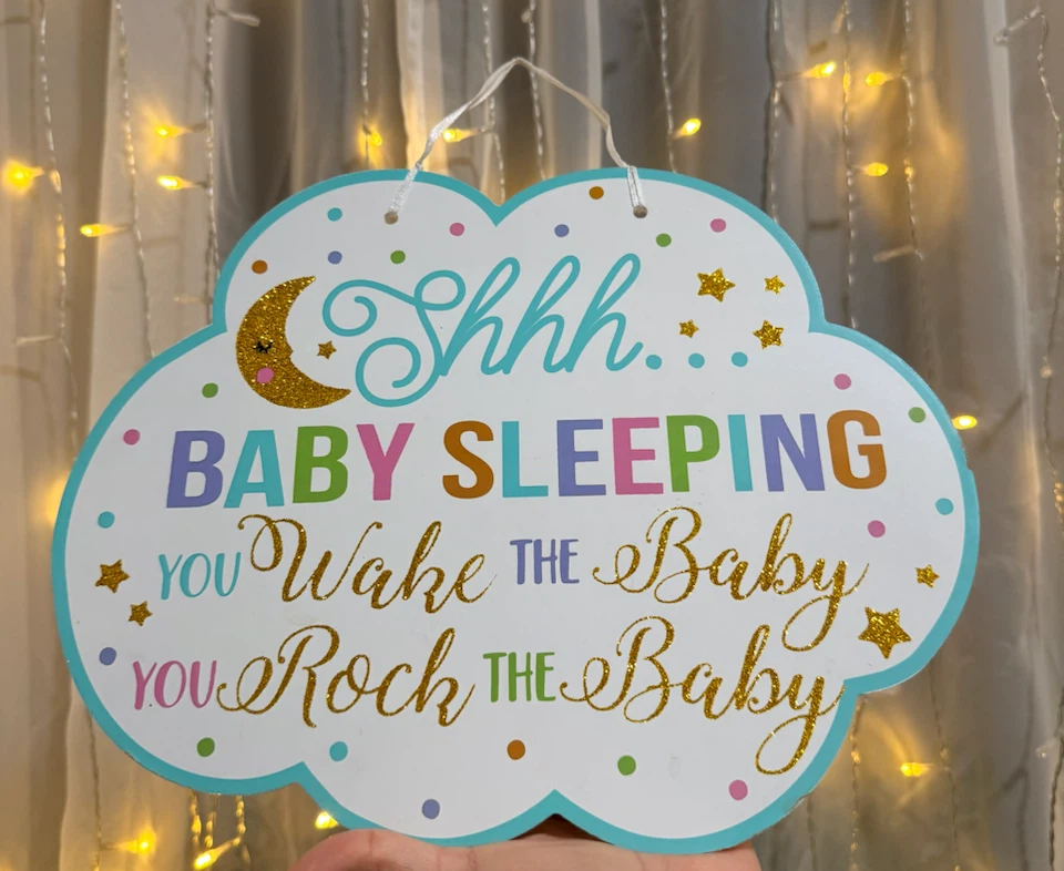 Baby sleeping wood sign