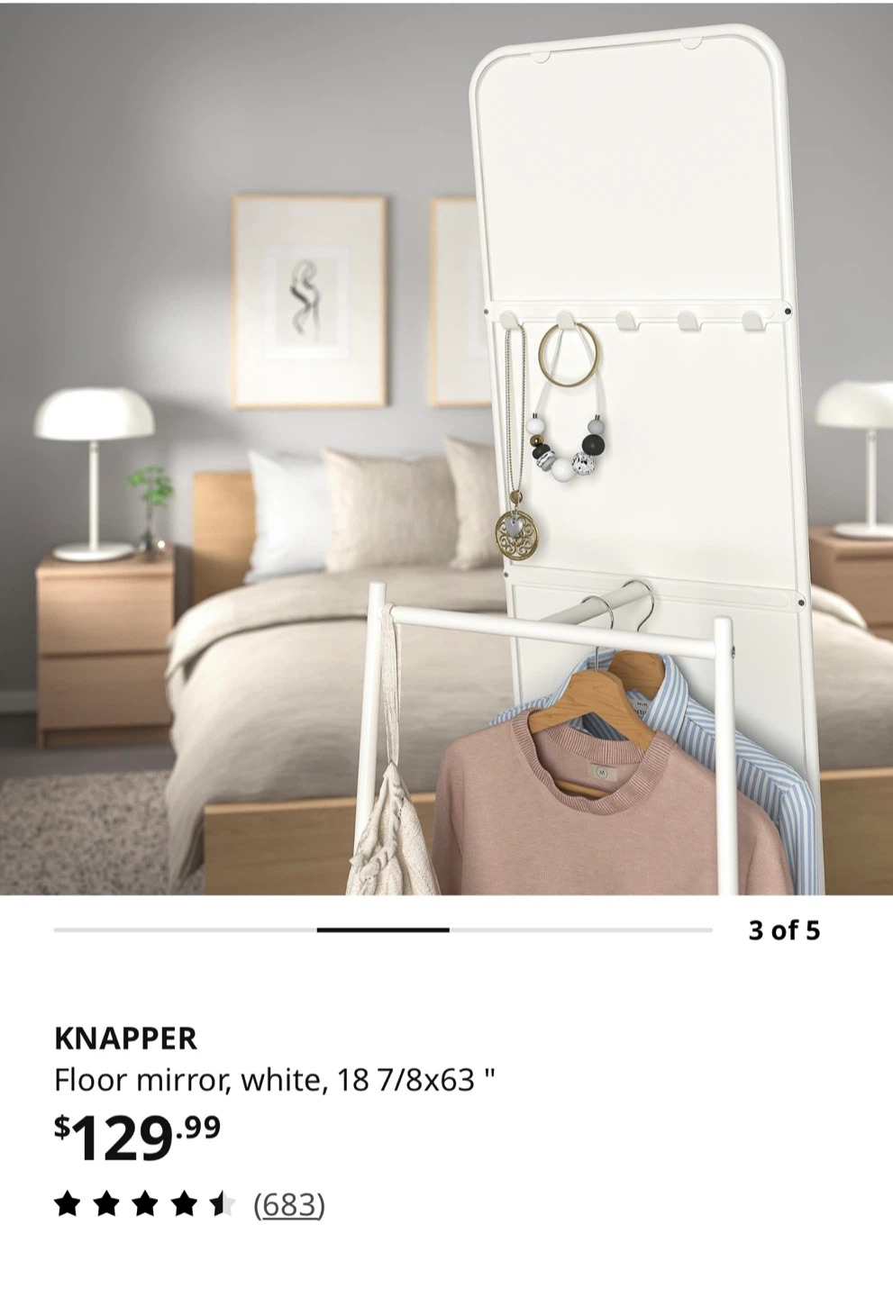 IKEA KNAPPER floor mirror white - photo 4