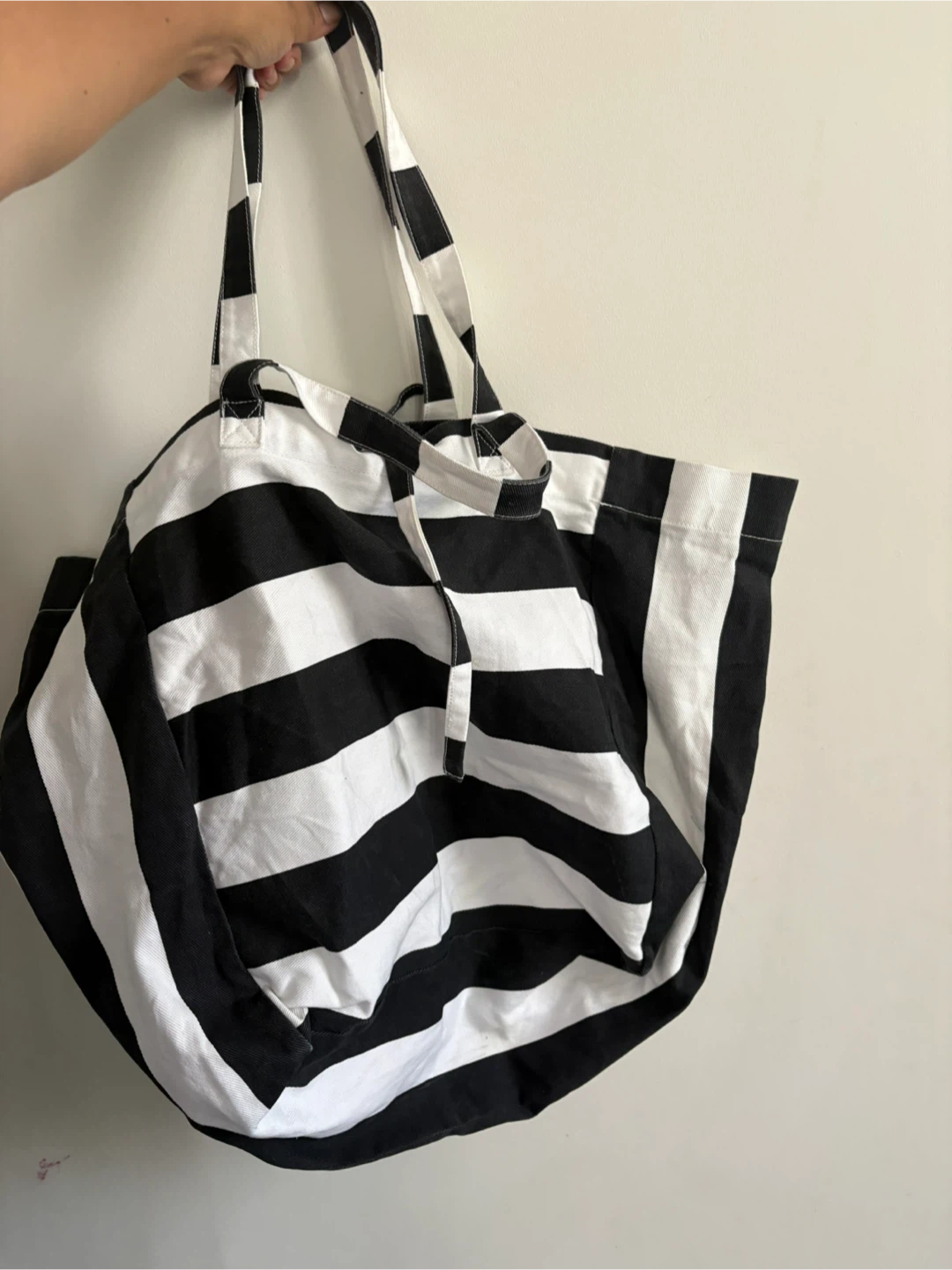 BIG! Black and White Striped Tote Beach/Bag - photo 3