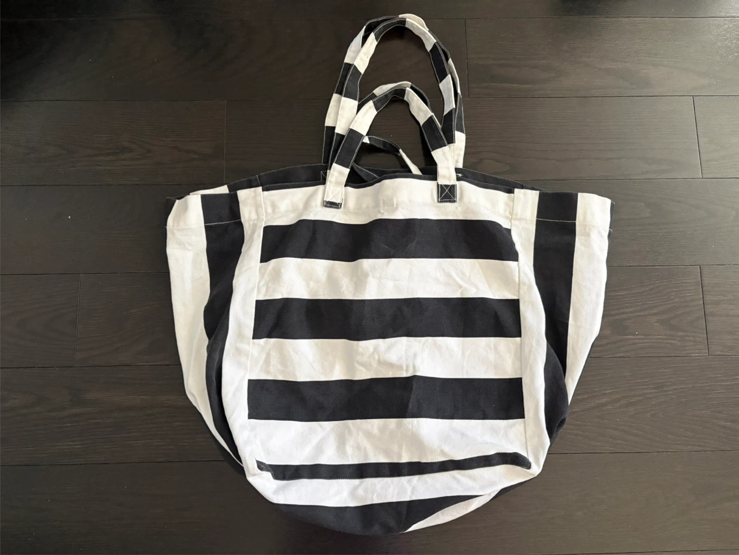 BIG! Black and White Striped Tote Beach/Bag