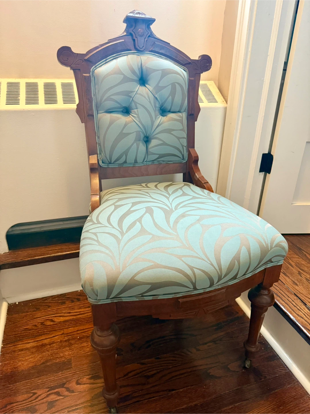 Vintage Accent Chair with Casters